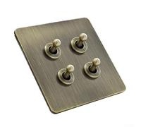 Plaque d'interrupteur vert bronze type 86 pour interrupteur à bascule 1-4 voies 1/2 voie moderne brossé PC arrière standard encastrable (4 vitesses)