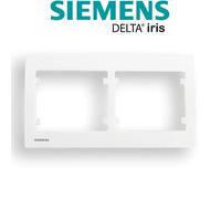 SIEMENS - Plaque Double Horizontale Blanc Delta IRIS