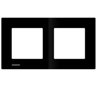 Siemens - plaque double noir siemens delta viva noir G
