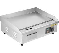 Plaque électrique commerciale, 535 x 300 mm, 3200 W, réglage de température de 50 à 300 °C, plaque de cuisson en acier inoxydable avec 2 spatules, 2 brosses et 4 patins, pour steaks, crêpes