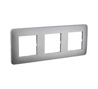 Plaque electrique - Interrupteur pour prise - Prise interrupteur electrique - plaque plastique - prise murale - Prise avec interrupteur - Gamme Casual - Plaque TrIPle Silver - Debflex