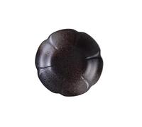 Plaque en forme de demi-lune émaillée au four en céramique - Personnalité fraîche et exquise - [point précieux noir] Assiette de magnolia