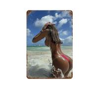 Plaque en métal 20,3 x 30,5 cm - Fille sexy sinueuse - Décoration murale (7)