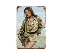 Plaque en métal 20,3 x 30,5 cm - Militaire Sexy Army - Décoration murale (7)