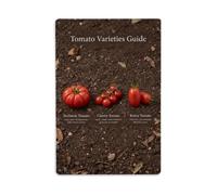 Plaque en métal avec guide des variétés de tomates | Décoration murale ronde en métal pour café, club, jardin, 20,3 x 30,5 cm