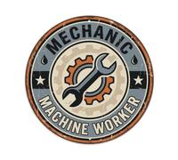 Plaque en métal avec inscription « Mechanic Fix Repair Machine Worker »