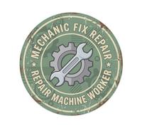 Plaque en métal avec inscription « Mechanic Fix Repair Machine Worker »