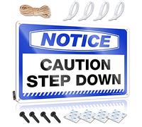 Plaque en métal avec inscription « Notice Caution Step Down Clean Gym » (30 x 40 cm)