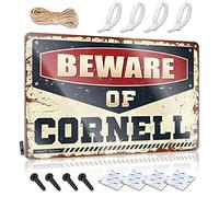 Plaque en métal « Beware Of Cornell » - Décoration de grotte féministe à suspendre