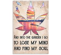 Plaque en métal Canna nd Into The Garden I Go Home Room - 20,3 x 30,5 cm