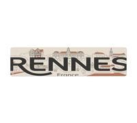 Plaque en métal classique de signalisation rétro de Rennes France | Décoration murale en métal pour café, club, grotte d'homme, jardin 10,2 x 40,6 cm