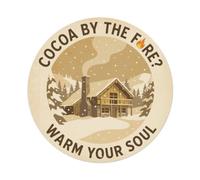 Plaque en métal classique Ski Lodge Snowy Pines | Décoration murale ronde vintage en métal pour café, club, jardin 20,3 x 20,3 cm