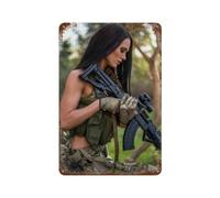Plaque en métal de 20,3 x 30,5 cm - Militaire sexy armée - Décoration murale (4)
