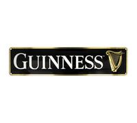 Plaque en métal gaufrée Guinness Harp paysage (50 cm x 12 cm)