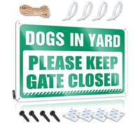 Plaque en métal pour décoration murale pour homme - Décoration murale rétro - Porche d'avertissement et décoration murale inhabituelle pour bureau : Dogs In Yard Keep Gate Closed