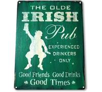 Plaque en métal « Pub irlandais » - Décoration murale en métal - 20,3 x 30,5 cm