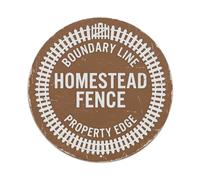 Plaque en métal rétro avec inscription « Homestead Fence Boundary Line » | Plaque ronde de style vintage de 20,3 x 20,3 cm pour décoration murale pour café, club, bar, bureau, jardin, porte d'entrée