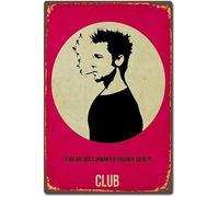 Plaque en métal rétro Fight Club Film Moive 20,3 x 30,5 cm