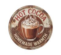 Plaque en métal ronde vintage Hot Cocoa