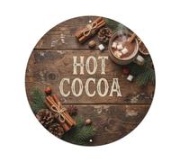 Plaque en métal rustique vintage Hot Cocoa