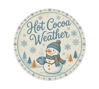Plaque en métal vintage avec bonhomme de neige Hot Cocoa Weather