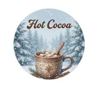 Plaque en métal vintage avec inscription « Hot Cocoa Snow Scene »