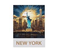 Plaque en métal vintage，New York(15x30cm）