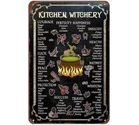 Plaque en métal vintage pour cuisine, sorcière, décoration murale de chambre à coucher, ferme, salon - 30 x 20 cm