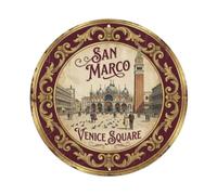 Plaque en métal Vintage Travel Venice Piazza Landmark