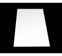 Plaque en plastique ABS 1000 x 490 mm - Couleur : blanc - Épaisseur : 1-2-3 et 4 mm - Film de protection unilatéral - Qualité A (2 mm-100049-blanc)
