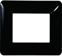 Plaque en technopolymère compatible avec série Bticino Matix 2-3-4-6 modules couleurs assortis (2 modules, noir)