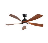 Plaque épaissie52 Inch Modern Ceiling Fan With 3 Color Dimmable 5 ABS Blades Remote Control Reversible DC Motor Black With Led Lig