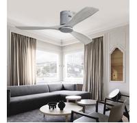 Plaque épaissie52 pouces encastré ventilateur de plafond DC 3 bois sculpté lames sans bruit moteur réversible sans lampe télécomma