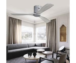 Plaque épaissie52 pouces encastré ventilateur de plafond DC 3 bois sculpté lames sans bruit moteur réversible sans lampe télécomma