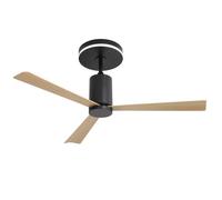 Plaque épaissie52 ""ventilateur de plafond encastré moderne avec lumière LED et télécommande 3 Lames ABS Moteur DC réversible sans