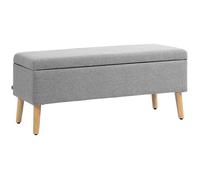 Plaque épaissieBanc Banc rembourré avec espace de rangement 110 x 39 x 45 cm en gris avec aspect lin pour l'entrée chambre à couch