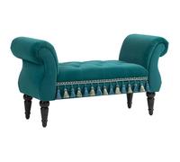 Plaque épaissieBanc de luxe Banc rembourré en velours 117 x 40 x 58 cm pour le salon chambre Vert élégant et confortable