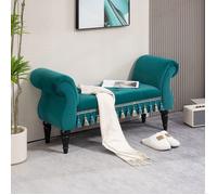 Plaque épaissiecanapé de luxe rembourré banquette en velours extérieur 117 x 40 x 58 cm pour le salon chambre vert élégant et conf