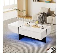 Plaque épaissieEco - friendly Material table basse durable à haute brillance, structure en marbre imitation blanche, table assorti