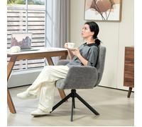 Plaque épaissiefauteuil fauteuil pivotant avec accoudoirs aspect Lin laine chaise rembourrée moderne avec coutures boutonnées pied