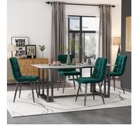 Plaque épaissieFauteuil Nouveaux matériaux écologiques chaises de salle à manger (4 PCS), vert foncé, ensemble de 4 chaises rembou