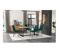Plaque épaissieFauteuil Nouveaux matériaux écologiques chaises de salle à manger (4 PCS), vert foncé, ensemble de 4 chaises rembou