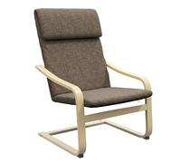 Plaque épaissieFauteuil relax fauteuil oscillant avec coussin, aspect lin, bois de bouleau, marron