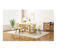 Plaque épaissieNouveau épaissi design moderne 120x70cm léger table à manger de luxe (1 - ST), cuisine moderne cadre en métal table