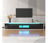 Plaque épaissieNouveau meuble TV Premium sense, meuble TV haute brillance, couleur noir et blanc avec éclairage LED à changement d