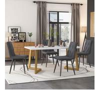 Plaque épaissieNouvelle Épaisseur design moderne salle à manger Groupe, (ensemble, 117 × 68cm table à manger avec 4 chaises), tabl