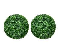 Plaque épaissieSet de 2 boules de buis Plantes artificielles avec protection UV pour l'intérieur et l'extérieur vert