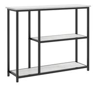 Plaque épaissieTable console Table d'entrée à 2 niveaux Table d'appoint avec protection anti-basculement Acier blanc 100 x 30 x 80
