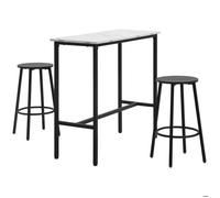 Plaque épaissieTable de bar avec tabouret de bar, set de 3 tables de bar, table de salle à manger avec 2 tabourets de bar, ensembl