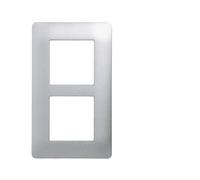 Plaque Essensya Titane 2 postes verticale entraxe 57 mm - HAGER WE496